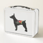 Rat Terrier CC Dog Boho Floral Silhouette (Achterkant)