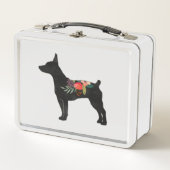 Rat Terrier CC Dog Boho Floral Silhouette (Voorkant)