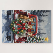 Rat Terrier Christmas Red Truck Holiday Legpuzzel (Horizontaal)