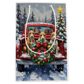 Rat Terrier Christmas Red Truck Holiday Medium Cadeauzakje (Voorkant)