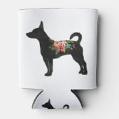 Rat Terrier CN Dog Boho Floral Silhouette Blikjeskoeler (Voorkant)