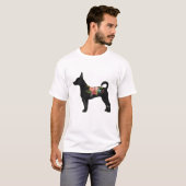 Rat Terrier CN Dog Boho Floral Silhouette T-shirt (Voorkant volledig)