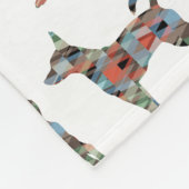 Rat Terrier Colorful Geometric Pattern Silhouette Fleece Deken (Hoek)