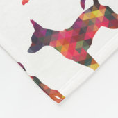 Rat Terrier Colorful Geometric Pattern Silhouette Fleece Deken (Hoek)