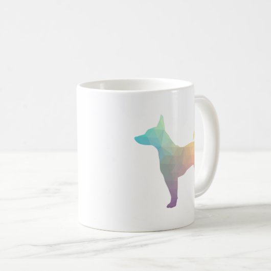 Rat Terrier Colorful Geometric Pattern Silhouette Koffiemok (Voorkant rechts)