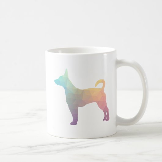 Rat Terrier Colorful Geometric Pattern Silhouette Koffiemok (Rechts)