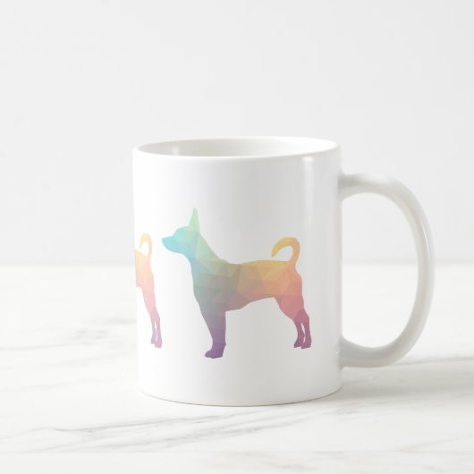 Rat Terrier Colorful Geometric Pattern Silhouette Koffiemok (Rechts)
