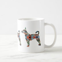 Rat Terrier Colorful Geometric Pattern Silhouette