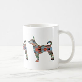 Rat Terrier Colorful Geometric Pattern Silhouette Koffiemok