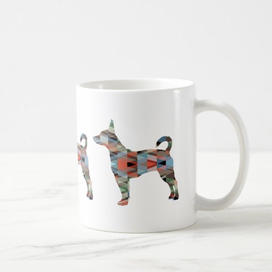 Rat Terrier Colorful Geometric Pattern Silhouette Koffiemok (Rechts)