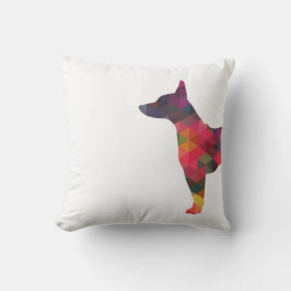 Rat Terrier Colorful Geometric Pattern Silhouette Kussen