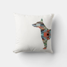 Rat Terrier Colorful Geometric Pattern Silhouette Kussen
