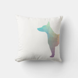 Rat Terrier Colorful Geometric Pattern Silhouette Kussen