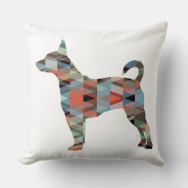 Rat Terrier Colorful Geometric Pattern Silhouette Kussen