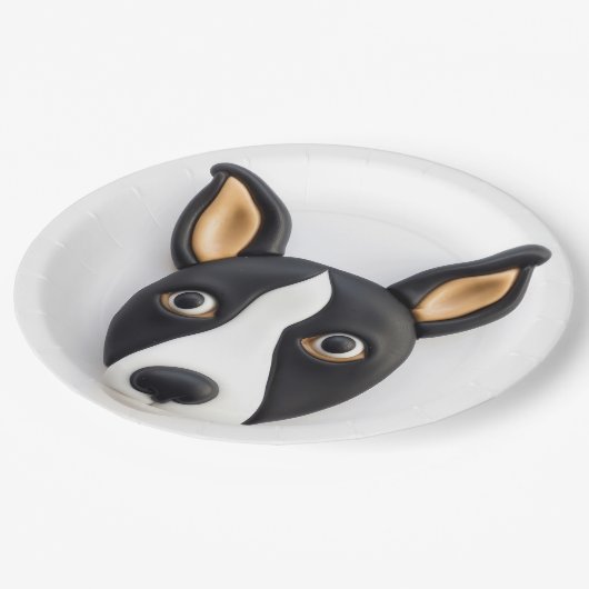 Rat Terrier Dog 3D geïnspireerd Papieren Bordje (Gekanteld)