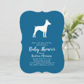 Rat Terrier Dog Baby shower Blue Boy Kaart (Staand voorkant)