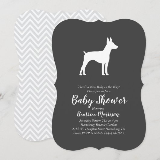 Rat Terrier Dog Baby shower Geslacht Neutraal Kaart (Voorkant / Achterkant)