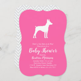 Rat Terrier Dog Baby shower Pink Girl Kaart