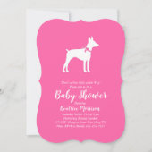Rat Terrier Dog Baby shower Pink Girl Kaart (Voorkant)