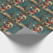 Rat Terrier Dog Christmas  Beach Cadeaupapier (Hoek)