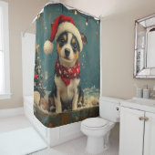 Rat Terrier Dog Christmas  Beach Douchegordijn (In situ)