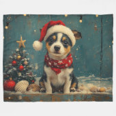 Rat Terrier Dog Christmas  Beach Fleece Deken (Voorkant (Horizontaal))