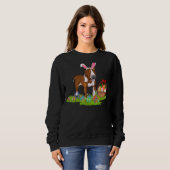 Rat Terrier Dog Easter Egg Bunny Rat Terri Trui (Voorkant volledig)