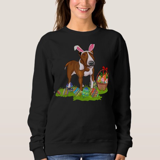 Rat Terrier Dog Easter Egg Bunny Rat Terri Trui (Voorkant)