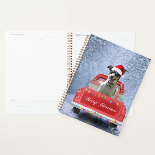 Rat Terrier Dog in Snow, die met Kerstmis rondloop Planner (Display)