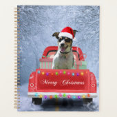Rat Terrier Dog in Snow, die met Kerstmis rondloop Planner (Voorkant)