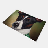 Rat Terrier Dog in St. Patrick's Day Dress Deurmat (Schuin)