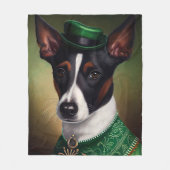 Rat Terrier Dog in St. Patrick's Day Dress Fleece Deken (Voorkant)