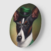 Rat Terrier Dog in St. Patrick's Day Dress Grote Klok (Hoek)