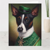 Rat Terrier Dog in St. Patrick's Day Dress Kaart (Voorkant)