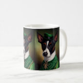 Rat Terrier Dog in St. Patrick's Day Dress Koffiemok (Voorkant rechts)