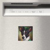Rat Terrier Dog in St. Patrick's Day Dress Magneet (Insitu (Vaatwasser))