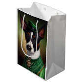Rat Terrier Dog in St. Patrick's Day Dress Medium Cadeauzakje (Voorkant Gekanteld)