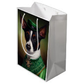 Rat Terrier Dog in St. Patrick's Day Dress Medium Cadeauzakje (Achterkant Gekanteld)