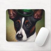 Rat Terrier Dog in St. Patrick's Day Dress Muismat (Met muis)