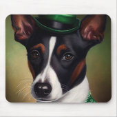 Rat Terrier Dog in St. Patrick's Day Dress Muismat (Voorkant)