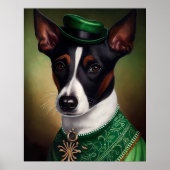 Rat Terrier Dog in St. Patrick's Day Dress Poster (Voorkant)