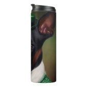 Rat Terrier Dog in St. Patrick's Day Dress Thermosbeker (Geroteerd rechts)