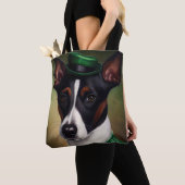 Rat Terrier Dog in St. Patrick's Day Dress Tote Bag (Dichtbij)