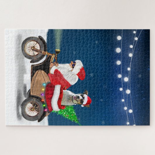 Rat Terrier Dog kerstkerstkerstman Legpuzzel (Horizontaal)