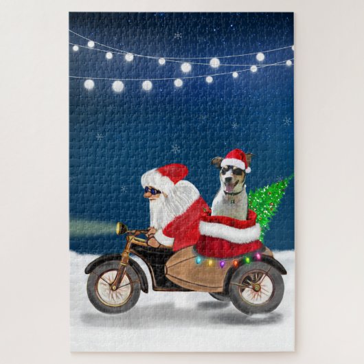 Rat Terrier Dog kerstkerstkerstman Legpuzzel (Verticaal)