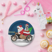 Rat Terrier Dog kerstkerstkerstman Papieren Bordje (Feest)