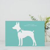 Rat Terrier Dog Puppy Briefpapier (Staand voorkant)