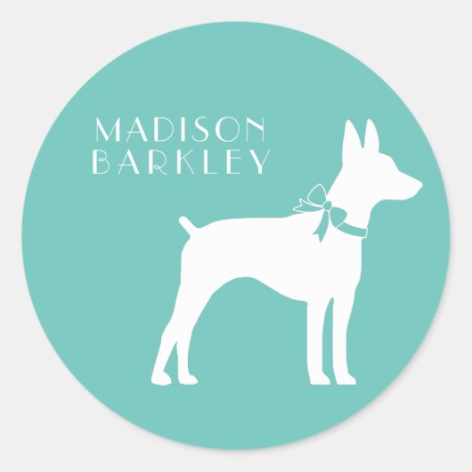 Rat Terrier Dog Puppy Ronde Sticker (Voorkant)