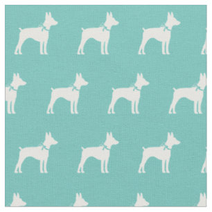 Rat Terrier Dog Silhouette Pet Blauwgroen Stof