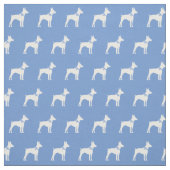 Rat Terrier Dog Silhouette Pet Light Blue Stof (Swatch)